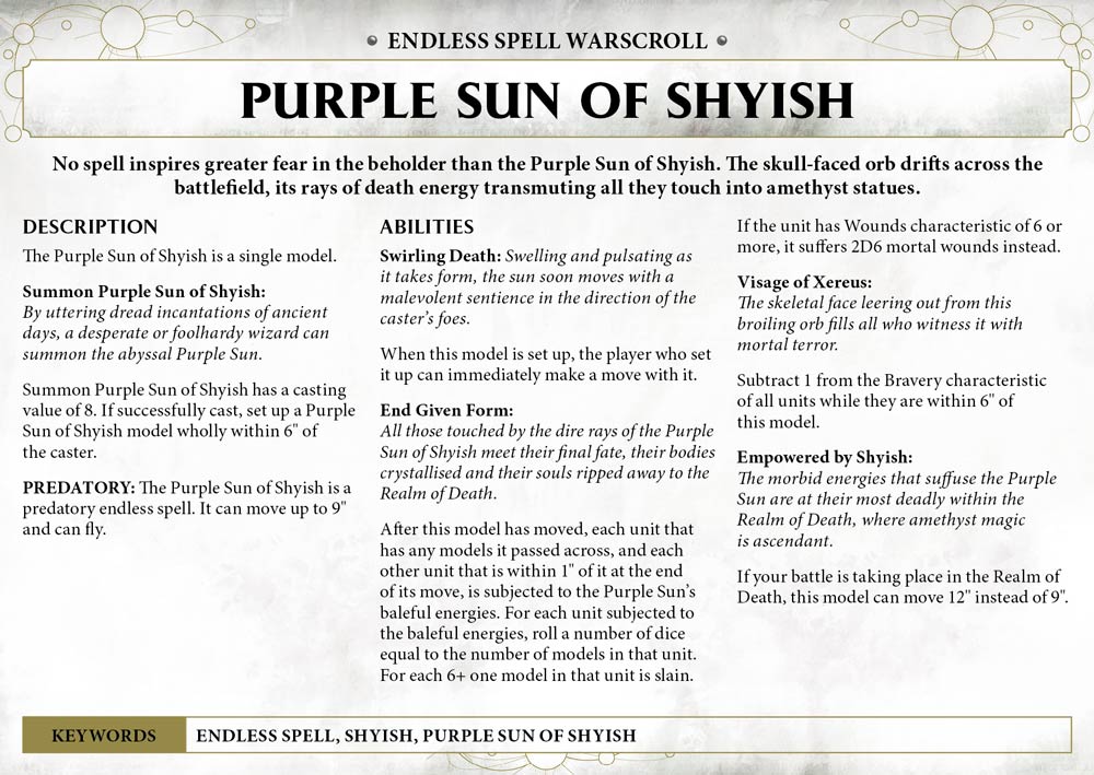 Unheilvolle ZaubereiWarhammer AoS Age of Sigmar Purple sun of Shyish 