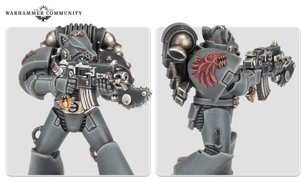 Warhammer 40K Space Marines Space Wolves Wolf Pack têtes A 